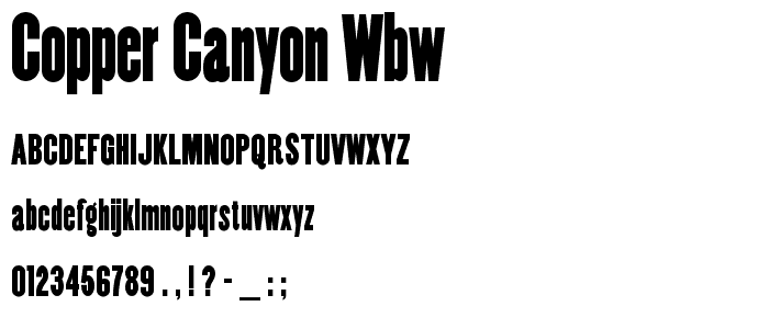 Copper Canyon WBW font